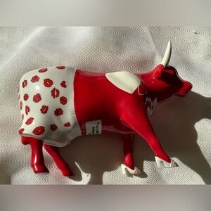 Cow Parade Festive Red and White Cow Ornament